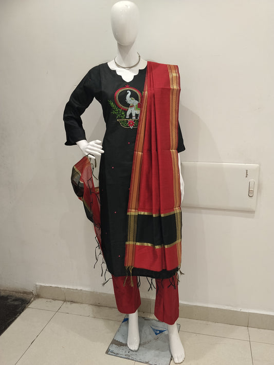 Gorgeous Semi Raw Silk 3 Piece Set