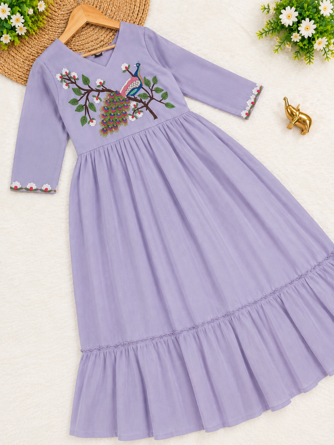 Georgette Peacock Embroidery Frock