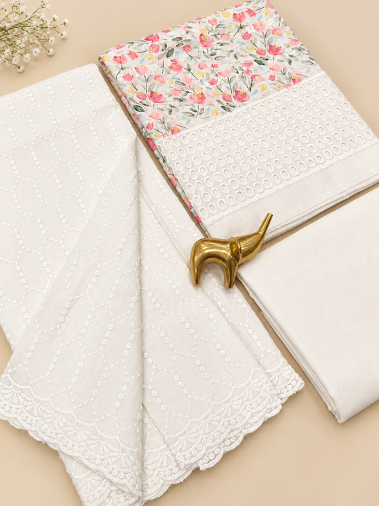 Chikankari dress Material