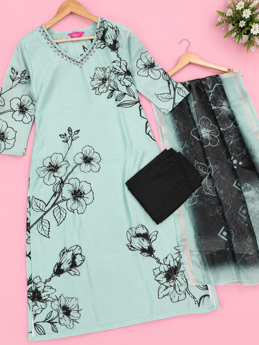 muslin silk 3 piece set