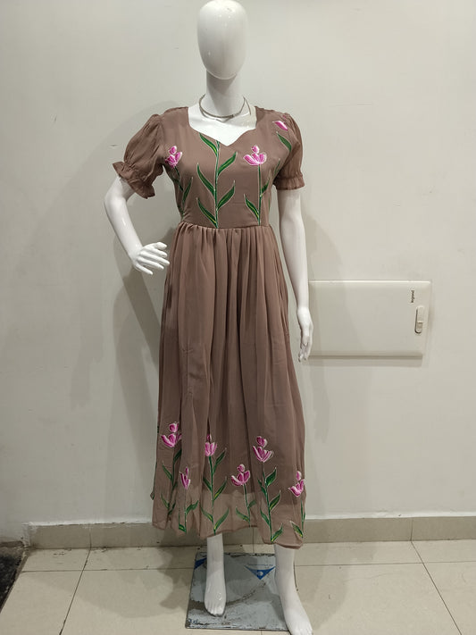 Georgette Hand painting  Frocks