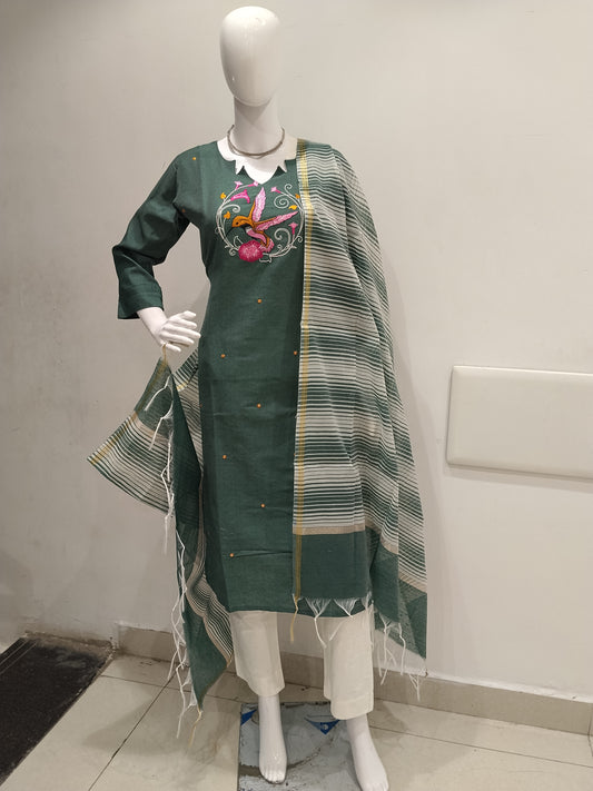Gorgeous Semi Raw Silk 3 Piece set